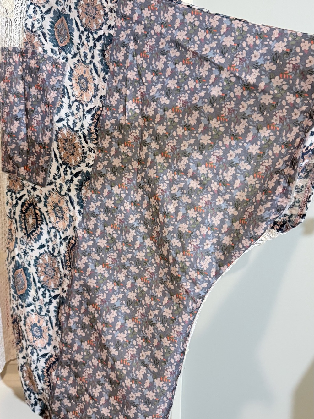POL Pink Patchwork Mixed-Print Button Front Blouse - Picture 5 of 8